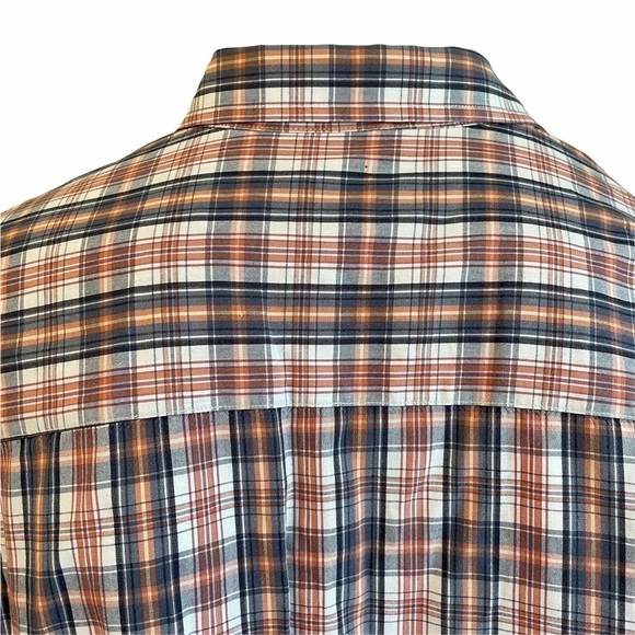 Pendleton Orange Blue Plaid Casual Button Shirt - Picture 9 of 11